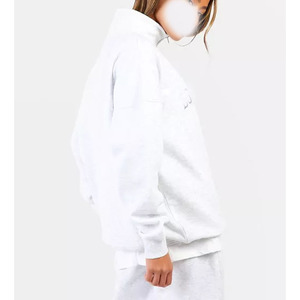 Vente en gros Sweat-shirt à col ras du cou deux pièces pour femmes Sweat-shirt à capuche unisexe surdimensionné avec logo personnalisé pour hommes et femmes - Product Image 3