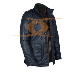Chaqueta cortavientos de cuero personalizada para hombre con estilo para motocicleta y ropa de moda de motorista de carreras de autos - Product Image 5