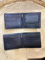 Dompet Kulit Sapi Motif Hewan Buatan Tangan Gaya Barat untuk Pria, Model Pendek, Anti RFID, Penutup, Lapisan Nilon Tahan Lama, ABC Global