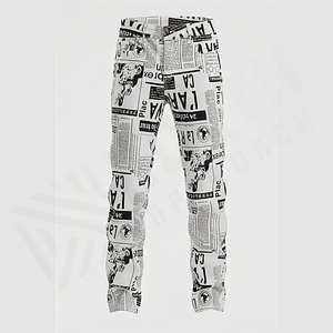 Casual Straight <b>Jeans</b> Letter Printing Design Young Male Fashion Slim Denim Pants Mid <b>Waist</b> Customized Color Trousers Wholesale - Product Image 1