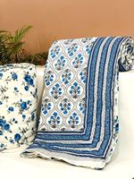 Ensemble de couette sur mesure, écologique, de qualité supérieure, 100% coton, différents motifs, différentes tailles, tissu de base bleu, imprimé multicolore