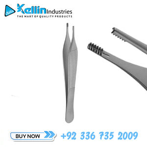 Pinces à tissus Adson-Brown droites 7x7 dents, instruments chirurgicaux généraux manuels, 12 cm, acier inoxydable, réutilisables, Sialkot, Pakistan - Product Image 4