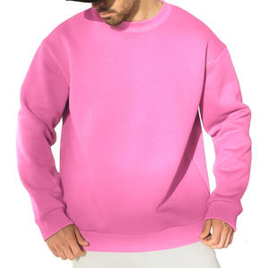 Haute qualité 100% coton hommes sweats Logo personnalisé brodé Streetwear grandes tailles bases coton mélangé sweat - Product Image 3