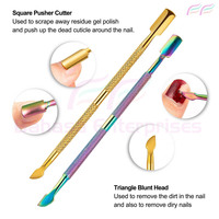 Bahasa Pro Poussoir à cuticules pour ongles à double tranchant personnalisé en acier inoxydable pour nettoyant pour ongles Gel dissolvant pour vernis à ongles par Bahasa Pro