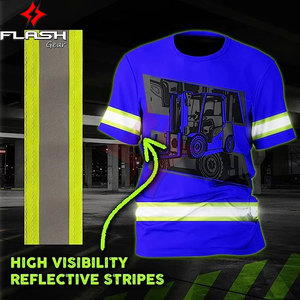 Good Quality Men High Visibility ANSI Class 1 Waterproof <b>T</b>-<b>Shirt</b> Polyester Reflective Safety Custom Logo Customizable - Product Image 4