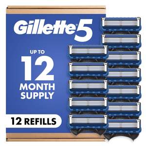 Repuestos de Cuchillas para Afeitar Gillette5 para Hombre, Paquete de 12, Lubrastrip para un Afeitado Más Cómodo - Product Image 6