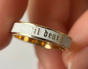 Yellow Til Death Dainty <b>Sterling</b> <b>Silver</b> Wedding Anniversary Promise Band <b>Ring</b>-Unisex Classic <b>Stacking</b> Gift - Product Image 2