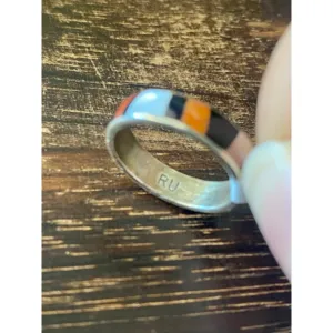Bague en argent sterling avec incrustation de pierres multiples, taille 5.75, plaquée rhodium - Product Image 5