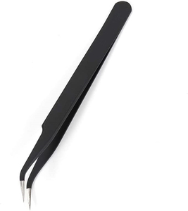 Juego de tijeras para cejas de acero inoxidable sostenible pinzas para pestañas cosméticas con punta dorada marrón claro para cejas oscuras personalizadas - Product Image 4