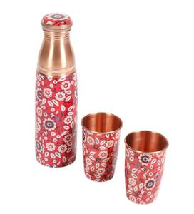 Factory Outlet Sale <b>Cheap</b> Price 330 GM Antique Etching Copper Bottle 1L, Exquisite craftsmanship meets timeless design, Thermos - Product Image 1