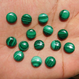 Malachite naturelle 6x6 mm Cabochon rond Toutes tailles disponibles Dos plat Fabrication de bijoux Pierre Pierres précieuses en vrac - Product Image 4