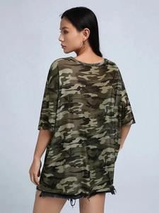 Precio barato deportes correr entrenamiento Fitness manga corta Camiseta personalizado impreso transpirable Mujer camiseta - Product Image 2