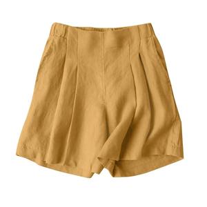 กางเกงขาสั้นแฟชั่นเอวสูงยืดได้สำหรับผู้หญิงกางเกงขาสั้นใส่ในฤดูร้อน2025หัวผักกาดปาลาซโซลำลองสีพื้นหรูหรา - Product Image 3