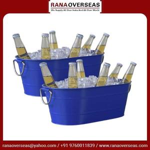 Huge Demand Best Quality Set of 2 Oval Shape <b>Ice</b> <b>Beverage</b> <b>Tub</b> Top Quality Metal <b>Beverage</b> <b>Tub</b> With Handle for Party at Sale Price - Product Image 6