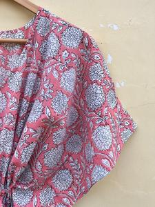 Robe Kfatan florale faite à la main pour femmes, 100% coton, couleur personnalisée ODM, couverture de bikini, style décontracté, vêtements de nuit, vacances d'automne à la plage - Product Image 2