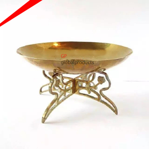 Juego de 2 cuencos redondos de metal dorado con cuchara, cuenco para servir ensalada para Decoración de mesa - Product Image 4