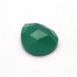100% Onyx vert naturel 14x12mm poire rosecut 5.5mm pierre précieuse épaisse 5.78 Cts agate verte poire pour la fabrication de bagues pendantes - Product Image 4