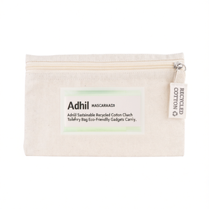 Adhil Borsa Clutch per Toilette in Cotone Riciclato Sostenibile, Portaoggetti Ecologico - Product Image 3