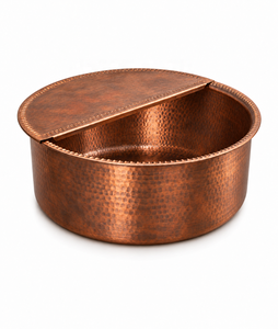 Bol de pédicure professionnel de luxe NJ, rond, en cuivre antique, écologique, avec repose-pieds, pour usage domestique, en salon et en spa - Product Image 1
