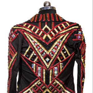 Chaqueta de Montar a Caballo de Diseño Original, Estilo Western, Cuello Alto, Invierno, Delgada, Calidad Premium, para Hombre, Color Sólido - Product Image 1