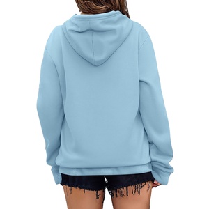 เสื้อฮู้ดผู้หญิงแบบหนาสำหรับฤดูหนาว ผลิตแบบ OEM ขายส่ง ปรับแต่งโลโก้ได้ พิมพ์ลายด้านหน้า ผ้าหนา ทรงโอเวอร์ไซส์ แบบเรียบ - Product Image 6