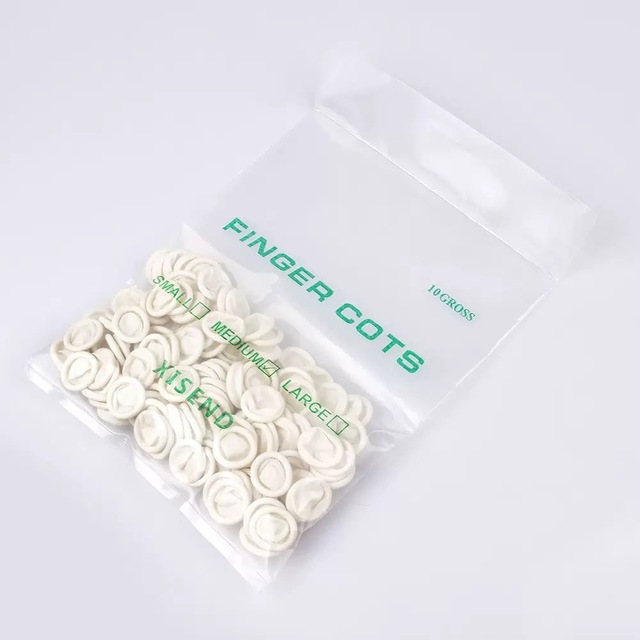 White Latex Finger Sets Disposable Rubber Small Finger Gloves Permanent Makeup Tattoo Accessories