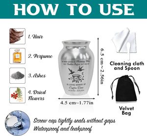 Mini urnes commémoratives personnalisées pour cendres Urne commémorative décorative en acier inoxydable avec design de café Urnes commémoratives Taille personnalisée - Product Image 3