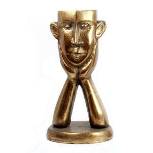 Nouvelle Sculpture Décorative en Aluminium Art Déco Faite à la Main avec Base en Cuivre Finition Antique Petite Taille Cadeau de Mariage - Product Image 5