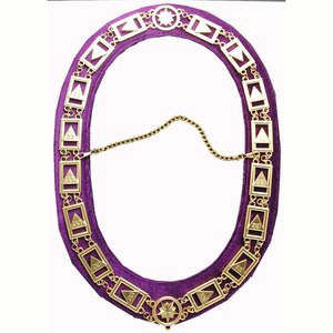 Collier de chaîne d'arche royale maçonnique Regalia Logo personnalisé or/argent rouge brodé 3D personnalisé en gros étui gratuit inclus - Product Image 4