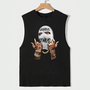 Custom Logo White Black Cotton <b>Men's</b> Workout Stringer Bodybuilding <b>Tank</b> <b>Top</b> Fitness Gym <b>Men's</b> <b>Tank</b> <b>Top</b> <b>Mens</b> - Product Image 1