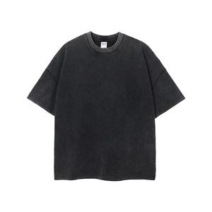 Camiseta de lavado ácido de alta calidad OEM 2025, ropa de calle lisa, camisetas Vintage de secado rápido, venta al por mayor, camiseta negra de lavado ácido transpirable - Product Image 6