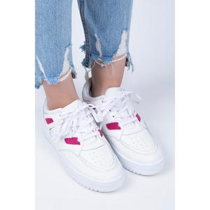 Perla sneaker da donna in vera pelle con lacci Beige arancione - Product Image 4