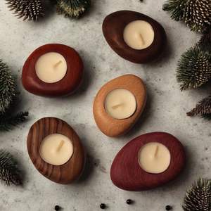 Élégant Porte-Bougie en Bois pour Bougies Chauffe-Plat, Décoration d'Intérieur, Centre de Table de Pâques, Style Ferme Vintage, Fait Main, Résistant à la Chaleur, Cadeau - Product Image 6