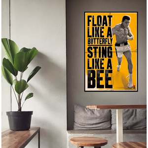 Modern Style for Muhammad Ali 'Float and Sting' Canvas <b>Poster</b> in Black Frame - Product Image 2