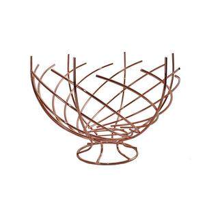 Panier à fruits en fil de fer au design exclusif pour la décoration de table, panier en métal avec finition plaquée cuivre, panier à fruits de table - Product Image 1
