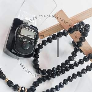 Perles de Tasbih de style vintage religieux de qualité supérieure, faites à la main, en corne véritable, avec des perles séparatrices en bois pour les prières musulmanes - Product Image 3