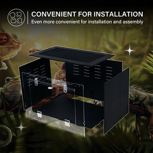 Özelleştirilebilir toptan akrilik Gecko Terrarium istiflenebilir kristal temizle sürüngen muhafaza kutusu rahat evcil hayvan kafesi malzemeleri - Product Image 4