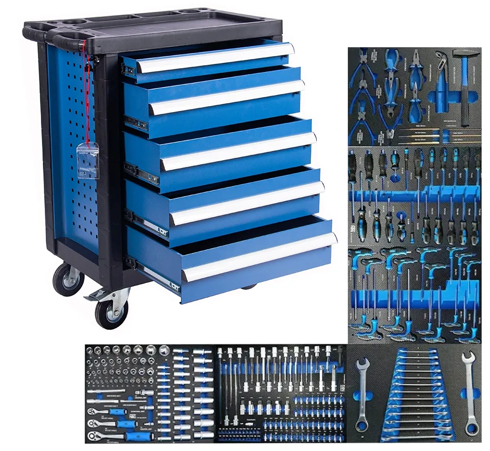 Carrello portaoggetti con sistema di bloccaggio a 5 cassetti su ruote per Garage con supporto OEM/ODM