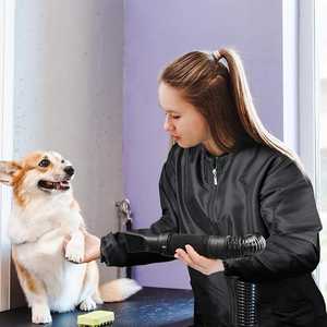 Uniformes de cosmétologue Chien Toilettage Smock Hiver Polyester/Coton Brodé Pull À Capuche Barber Workwear - Product Image 3