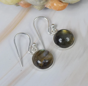 925ลาบราดอไรต์ธรรมชาติต่างหูแบบเกี่ยวอัญมณีเงินแท้ต่างหูทำมือของขวัญที่หรูหราสำหรับราคาโรงงานของเธอ - Product Image 2