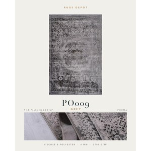 พรมวิสโคสและโพลีเอสเตอร์ขายส่ง รุ่น POEMA PO009 สีเทา ผลิตด้วยเครื่องจักร พรมตุรกี สำหรับห้องนั่งเล่น โครงการโรงแรม - Product Image 2