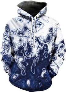 Sweat-shirt à capuche unisexe grande taille réversible imprimé galaxie 3D Sweat-shirt d'hiver grandes poches respirant séchage rapide polyester/coton - Product Image 2