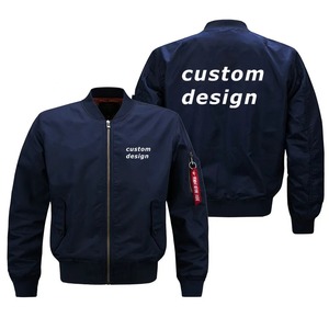 Autumn Winter <b>Thin</b> Bomber <b>Jacket</b> for <b>Men</b> Custom Logo Design Reversible Breathable Canvas Fabric Stand Zip Warm Cotton Pattern - Product Image 2