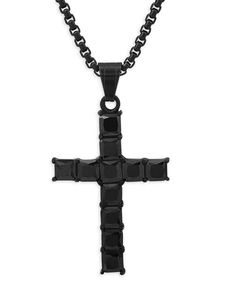 Wholesale Fashion Hiphop Jewelry High Polished Alloy Gold ,Black,Silver Long Chain <b>Small</b> Boys Cross Pendant Necklace for Men - Product Image 2