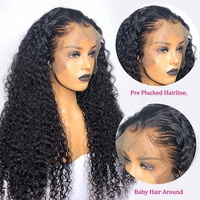 Perruques en cheveux humains brésiliens bruts bon marché en gros, perruques frontales en dentelle bouclées crépues pour femmes noires, perruques frontales en dentelle HD complète en cheveux humains