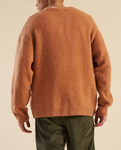 Pull en maille personnalisé avec logo, maille moelleuse en mohair, pull pour homme, col rond tendance, pull lourd et chaud - Product Image 2