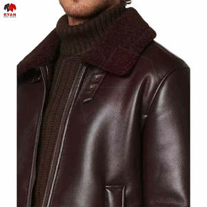 Chaqueta de Cuero para Hombre con Logotipo Personalizado, Color Sólido, Acabado Premium, Moda de Invierno, Servicio OEM ODM - Product Image 3