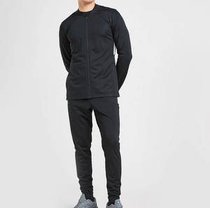 Conjunto Deportivo Unisex de 2 Piezas con Chaqueta Cortavientos de Nailon y Pantalones Deportivos de Poliéster con Cierre y Cuello Acanalado, Diseño Sólido y Transpirable - Product Image 1