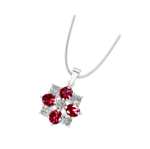 Elegante collar con colgante de rubí y diamante en oro blanco sólido o plata y plata esterlina - Product Image 6