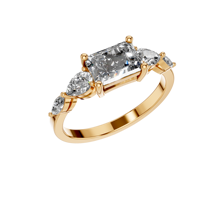 Penjualan paling laris 14K emas padat asli Lab tumbuh berlian cincin timur barat pengaturan perhiasan bagus untuk wanita hadiah produsen OEM